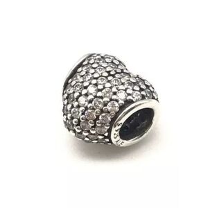 PANDORA Clear Pave Heart Charm Sterling Silver